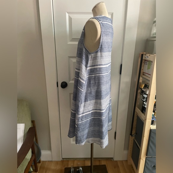 Linen blend striped tank dress - Picture 6 of 7